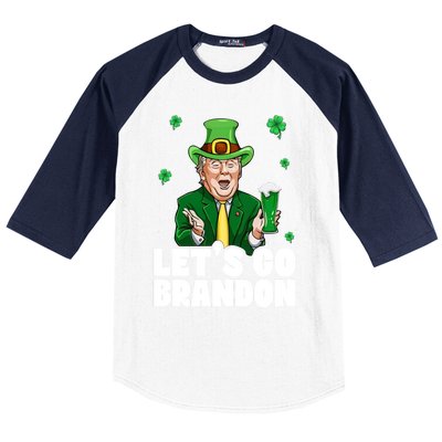 Lets Go Brandon St PatrickS Day Trump Beer And America Gift Baseball Sleeve Shirt