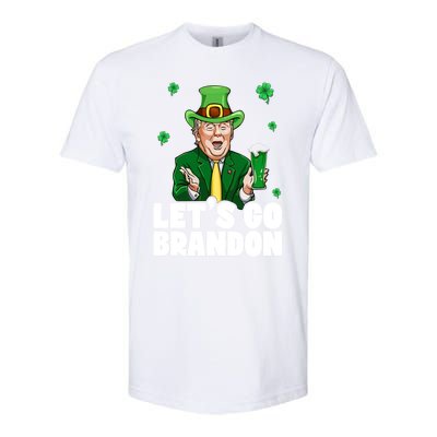 Lets Go Brandon St PatrickS Day Trump Beer And America Gift Softstyle CVC T-Shirt