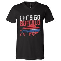 LetS Go Buffalo New York Buffalo Sports Fan Buffalo V-Neck T-Shirt