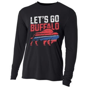 LetS Go Buffalo New York Buffalo Sports Fan Buffalo Cooling Performance Long Sleeve Crew