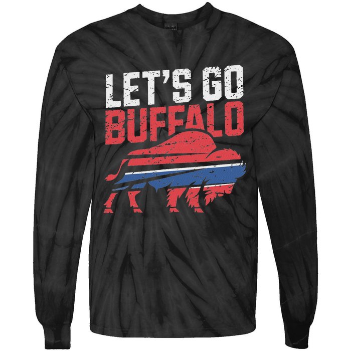 LetS Go Buffalo New York Buffalo Sports Fan Buffalo Tie-Dye Long Sleeve Shirt