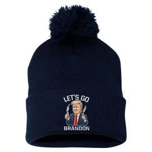 Let's Go Brandon Lets Go Brandon Lets Go Brandon Let's Go Brandon Pom Pom 12in Knit Beanie