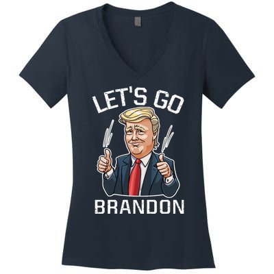 Let's Go Brandon Lets Go Brandon Lets Go Brandon Let's Go Brandon Women's V-Neck T-Shirt