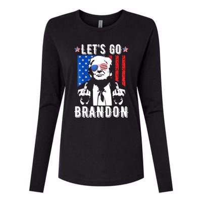 Let’S Go Brandon Trump Middle Finger Flag Womens Cotton Relaxed Long Sleeve T-Shirt