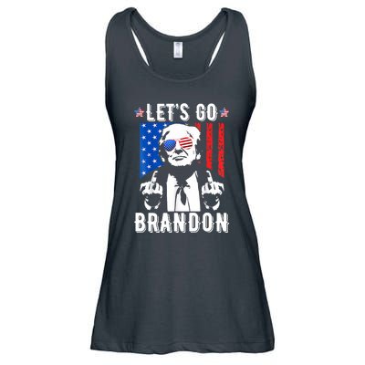 Let’S Go Brandon Trump Middle Finger Flag Ladies Essential Flowy Tank