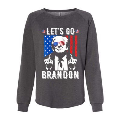 Let’S Go Brandon Trump Middle Finger Flag Womens California Wash Sweatshirt