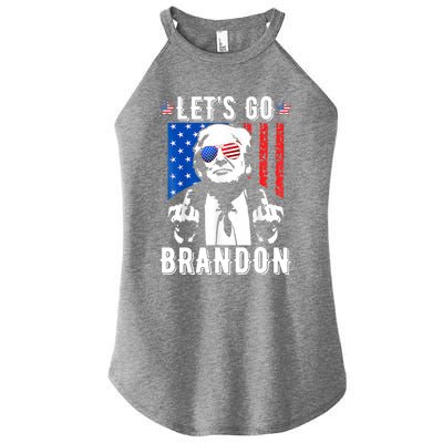 Let’S Go Brandon Trump Middle Finger Flag Women's Perfect Tri Rocker Tank