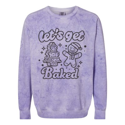 Lets Get Baked Funny Christmas Gingerbread Colorblast Crewneck Sweatshirt