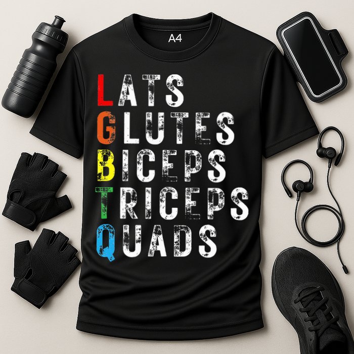 Lats Glutes Biceps Triceps Quads Lgbtq Cooling Performance Crew T-Shirt