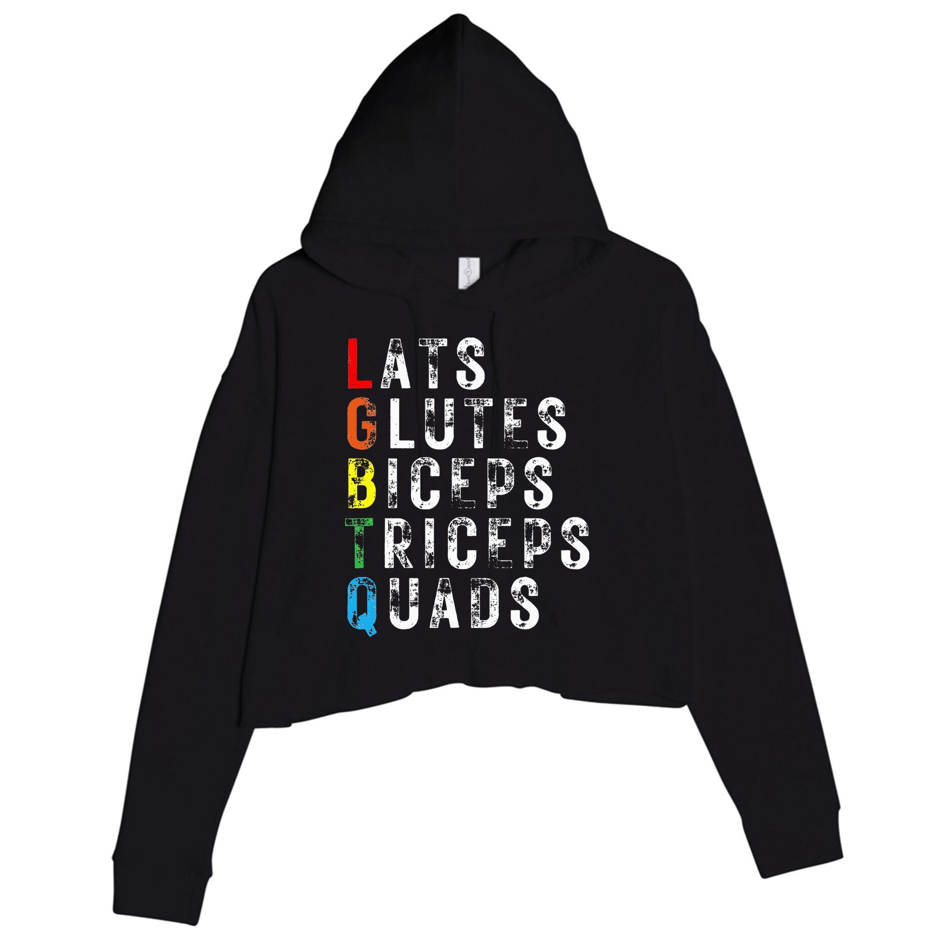 Lats Glutes Biceps Triceps Quads Lgbtq Crop Fleece Hoodie