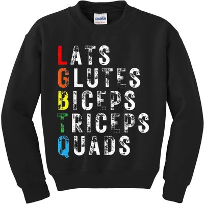 Lats Glutes Biceps Triceps Quads Lgbtq Kids Sweatshirt