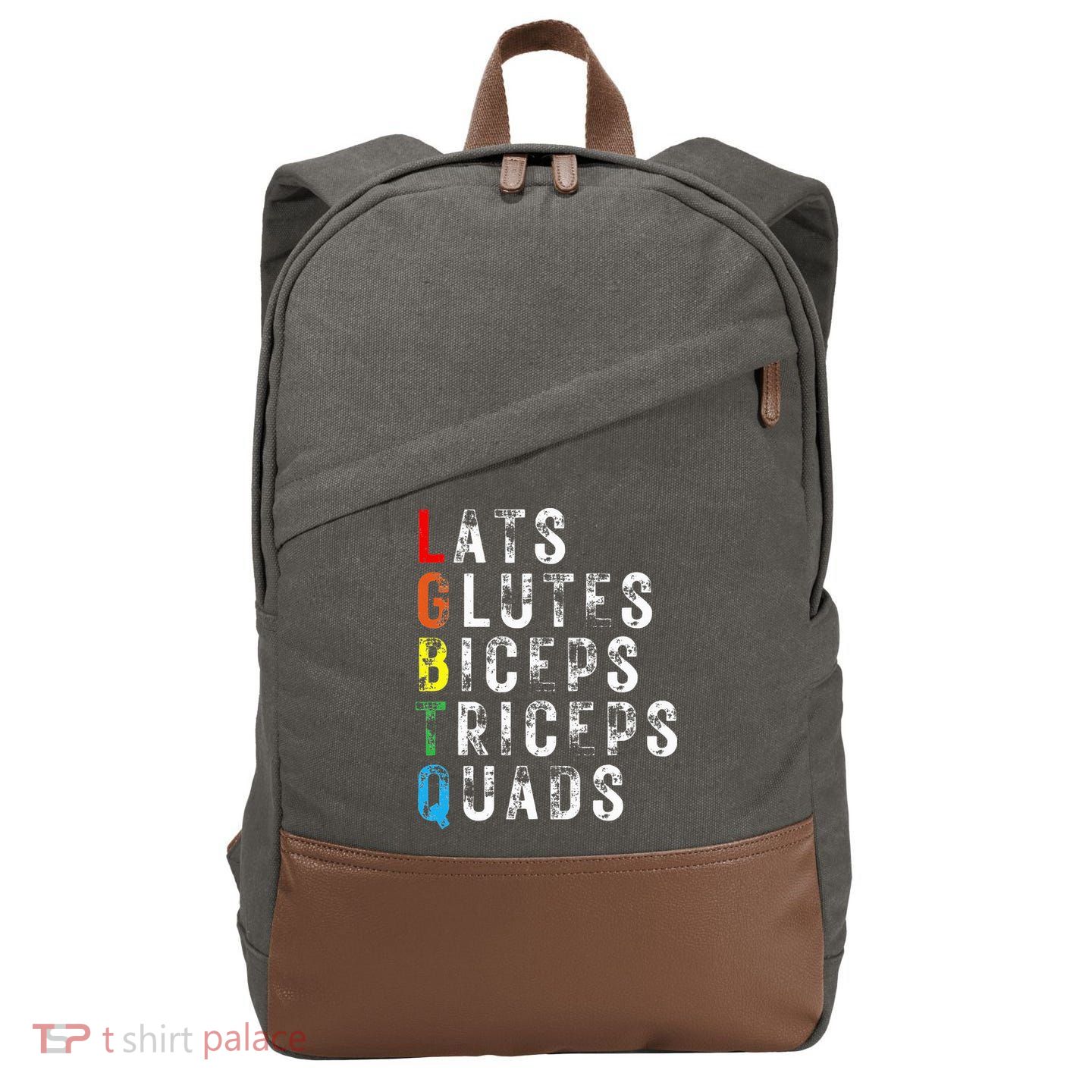 Lats Glutes Biceps Triceps Quads Lgbtq Cotton Canvas Backpack