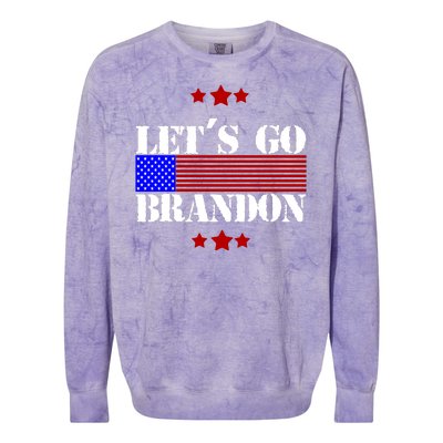 Let's Go Brandon Biden Chant USA Flag Colorblast Crewneck Sweatshirt