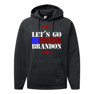 Let's Go Brandon Biden Chant USA Flag Performance Fleece Hoodie