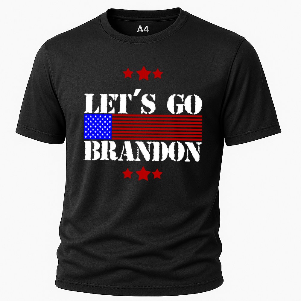 Let's Go Brandon Biden Chant USA Flag Cooling Performance Crew T-Shirt