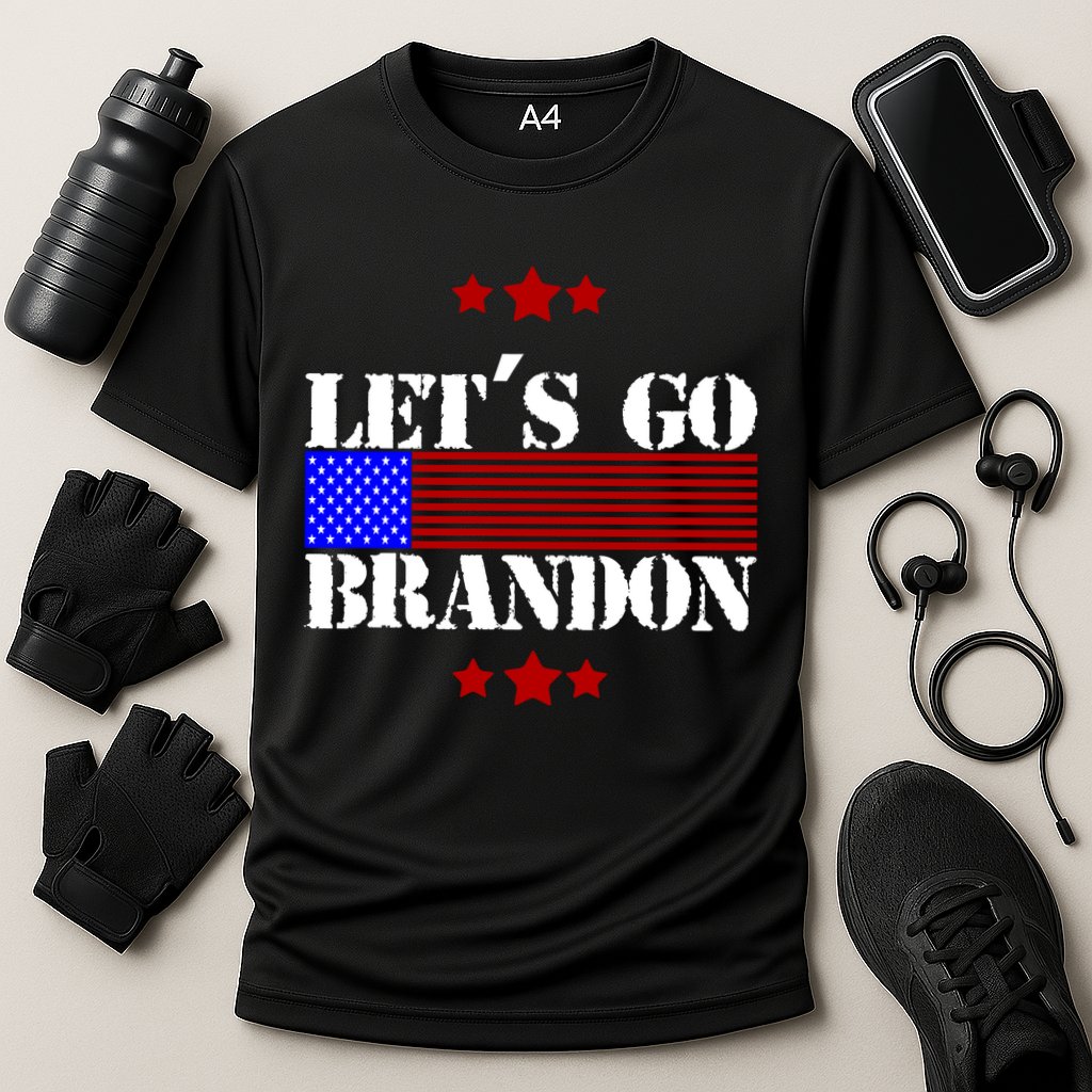 Let's Go Brandon Biden Chant USA Flag Cooling Performance Crew T-Shirt