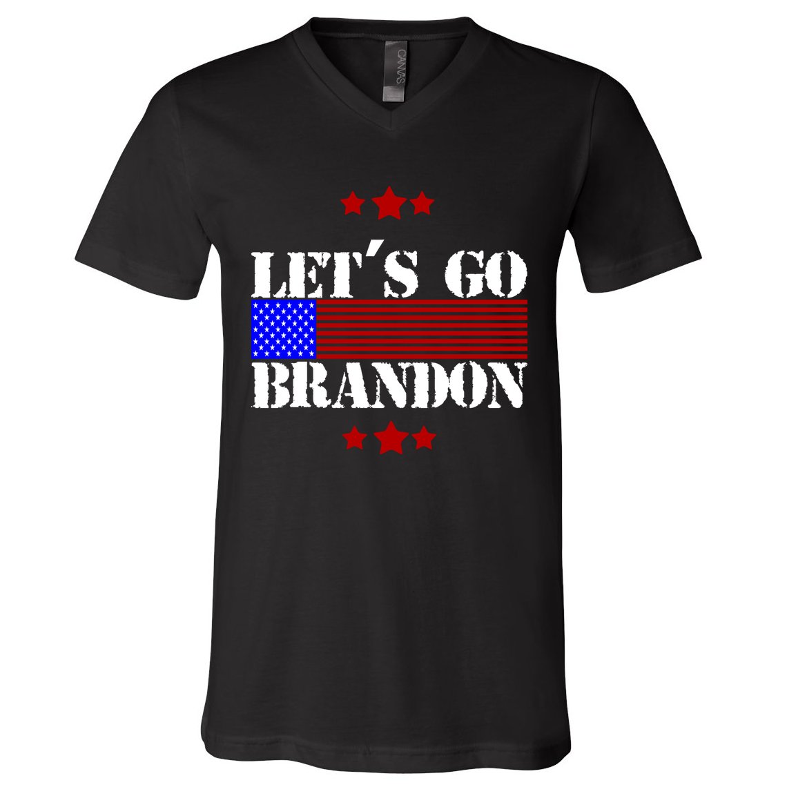 Let's Go Brandon Biden Chant USA Flag V-Neck T-Shirt