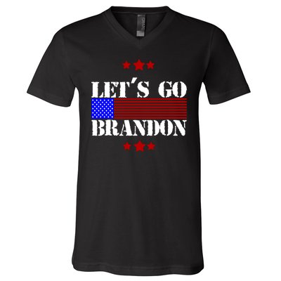 Let's Go Brandon Biden Chant USA Flag V-Neck T-Shirt