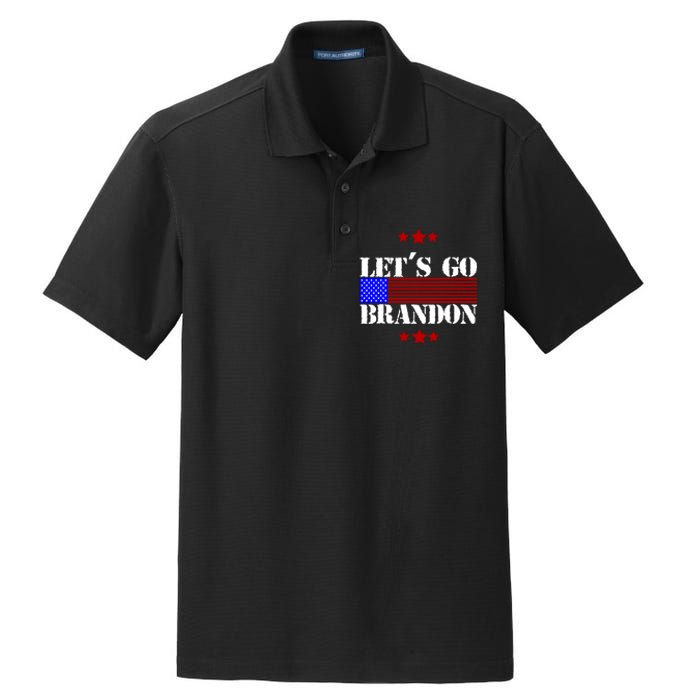 Let's Go Brandon Biden Chant USA Flag Dry Zone Grid Polo