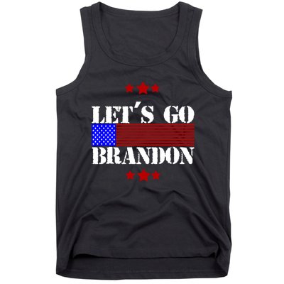Let's Go Brandon Biden Chant USA Flag Tank Top