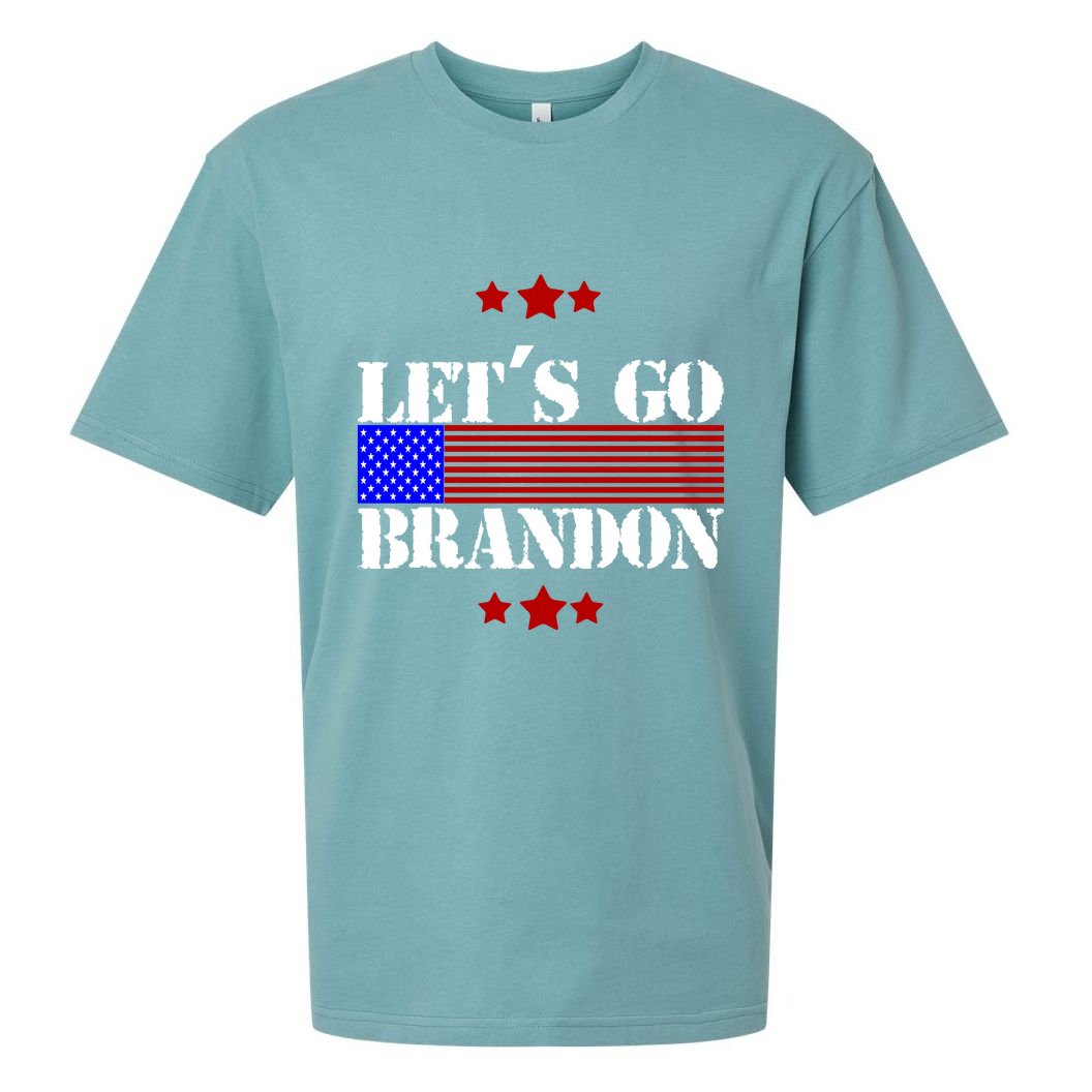Let's Go Brandon Biden Chant USA Flag Sueded Cloud Jersey T-Shirt