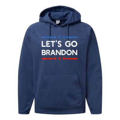 Let’s Go Brandon Conservative US Flag Gift Performance Fleece Hoodie