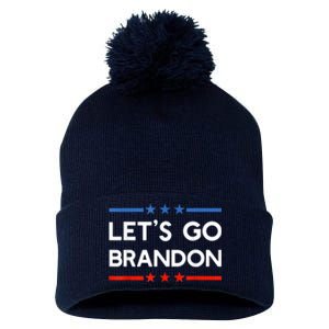 Let’s Go Brandon Conservative US Flag Gift Pom Pom 12in Knit Beanie