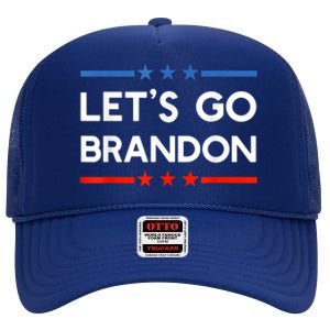 Let’s Go Brandon Conservative US Flag Gift High Crown Mesh Back Trucker Hat