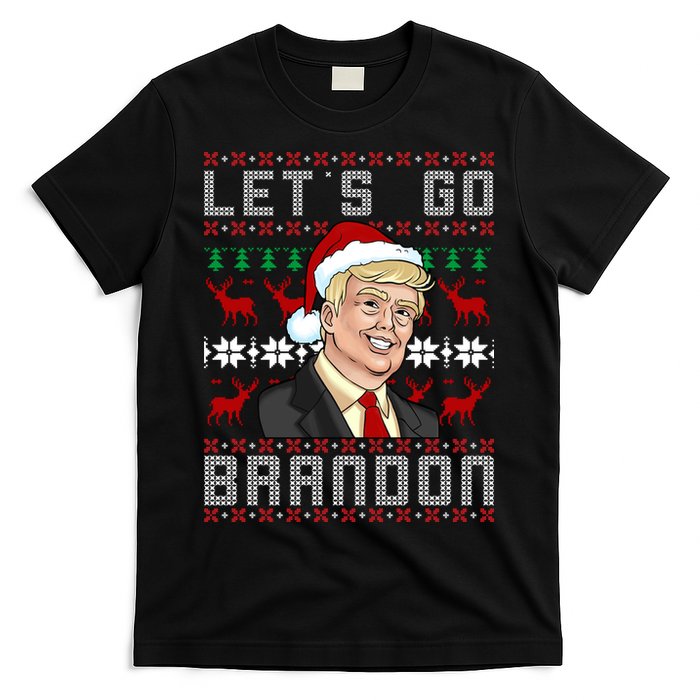 Let's Go Brandon Pro Trump Impeach 46 FJB Biden Ugly Christmas T-Shirt