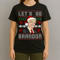 Let's Go Brandon Pro Trump Impeach 46 FJB Biden Ugly Christmas T-Shirt