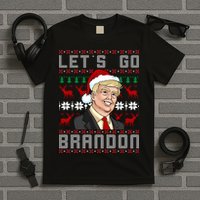 Let's Go Brandon Pro Trump Impeach 46 FJB Biden Ugly Christmas T-Shirt
