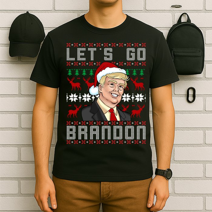 Let's Go Brandon Pro Trump Impeach 46 FJB Biden Ugly Christmas T-Shirt