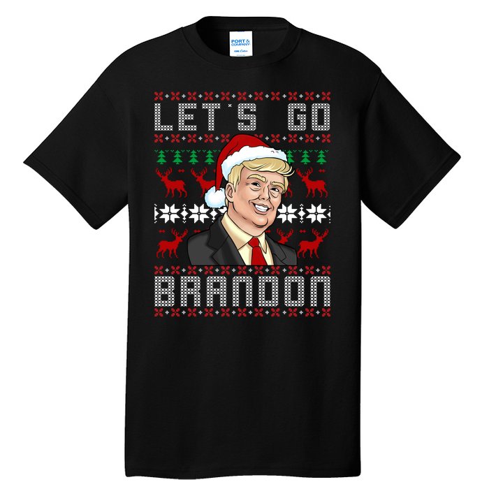 Let's Go Brandon Pro Trump Impeach 46 FJB Biden Ugly Christmas Tall T-Shirt