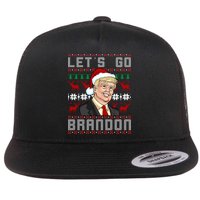 Let's Go Brandon Pro Trump Impeach 46 FJB Biden Ugly Christmas Flat Bill Trucker Hat