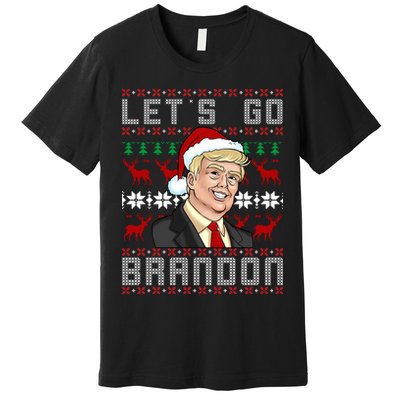 Let's Go Brandon Pro Trump Impeach 46 FJB Biden Ugly Christmas Premium T-Shirt