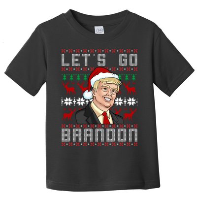 Let's Go Brandon Pro Trump Impeach 46 FJB Biden Ugly Christmas Toddler T-Shirt