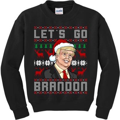 Let's Go Brandon Pro Trump Impeach 46 FJB Biden Ugly Christmas Kids Sweatshirt
