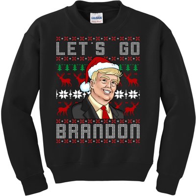 Let's Go Brandon Pro Trump Impeach 46 FJB Biden Ugly Christmas Kids Sweatshirt