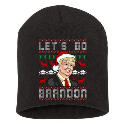 Let's Go Brandon Pro Trump Impeach 46 FJB Biden Ugly Christmas Short Acrylic Beanie