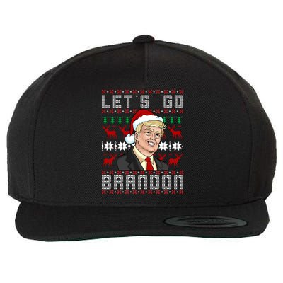 Let's Go Brandon Pro Trump Impeach 46 FJB Biden Ugly Christmas Wool Snapback Cap
