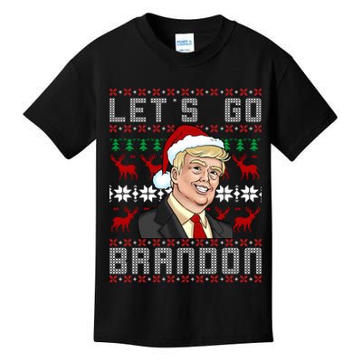 Let's Go Brandon Pro Trump Impeach 46 FJB Biden Ugly Christmas Kids T-Shirt