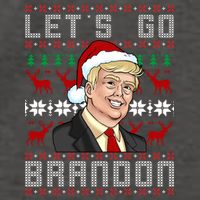 Let's Go Brandon Pro Trump Impeach 46 FJB Biden Ugly Christmas Vector Backpack