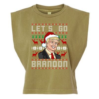 Let's Go Brandon Pro Trump Impeach 46 FJB Biden Ugly Christmas Garment-Dyed Women's Muscle Tee
