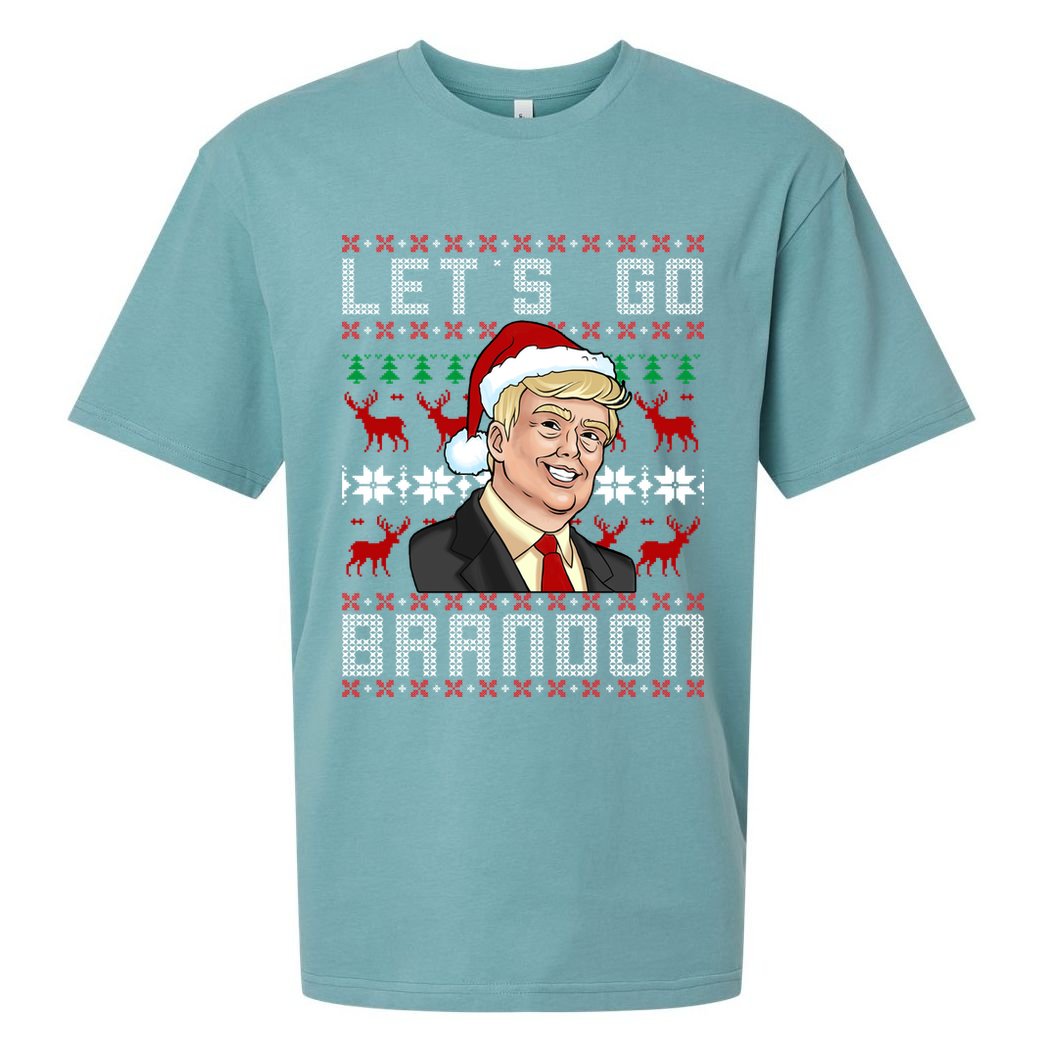 Let's Go Brandon Pro Trump Impeach 46 FJB Biden Ugly Christmas Sueded Cloud Jersey T-Shirt