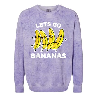 Lets Go Bananas | Funny Fruit Pun Colorblast Crewneck Sweatshirt