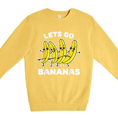 Lets Go Bananas | Funny Fruit Pun Premium Crewneck Sweatshirt