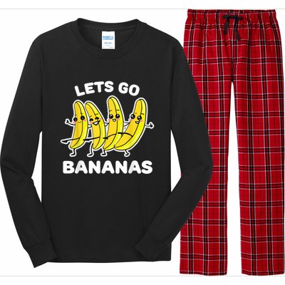 Lets Go Bananas | Funny Fruit Pun Long Sleeve Pajama Set