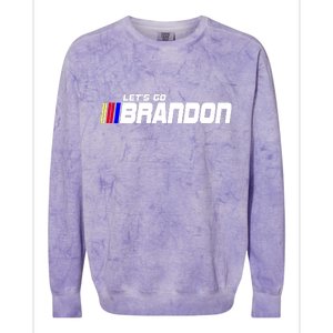 Let's Go Brandon Biden Chant Racing Fan Logo Colorblast Crewneck Sweatshirt