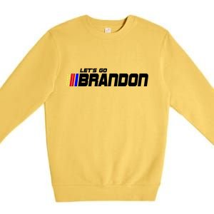 Let's Go Brandon Biden Chant Racing Fan Logo Premium Crewneck Sweatshirt