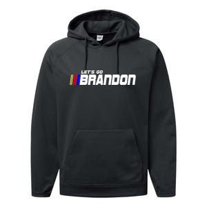 Let's Go Brandon Biden Chant Racing Fan Logo Performance Fleece Hoodie